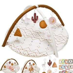 Tummy Time Activity Mat, with 6 Detachable Toys and 12 Milestone Cards